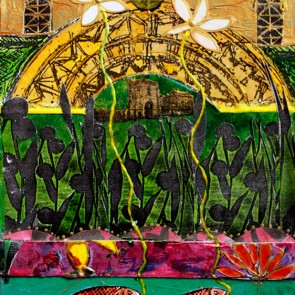 Bringing Flowers To Who Knows Where - collage by Sofiah Garrard