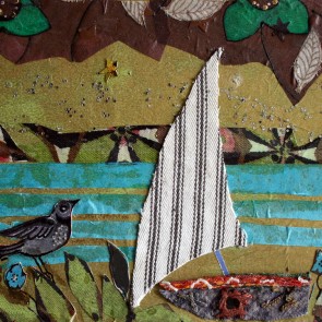 Little Boat Waiting - collage by Sofiah Garrard