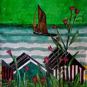 Beach Hutsel - collage by Sofiah Garrard