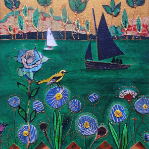 Black and White Sails - collage by Sofiah Garrard