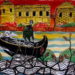 The Angel and the Fishermanel - collage by Sofiah Garrard