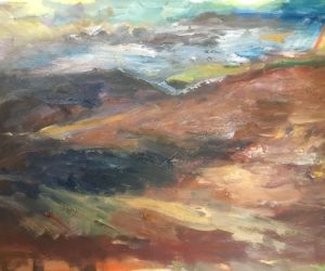 Moors near Osmotherly (oil on card)