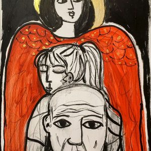 Mixed media, (50x76cm), unframed